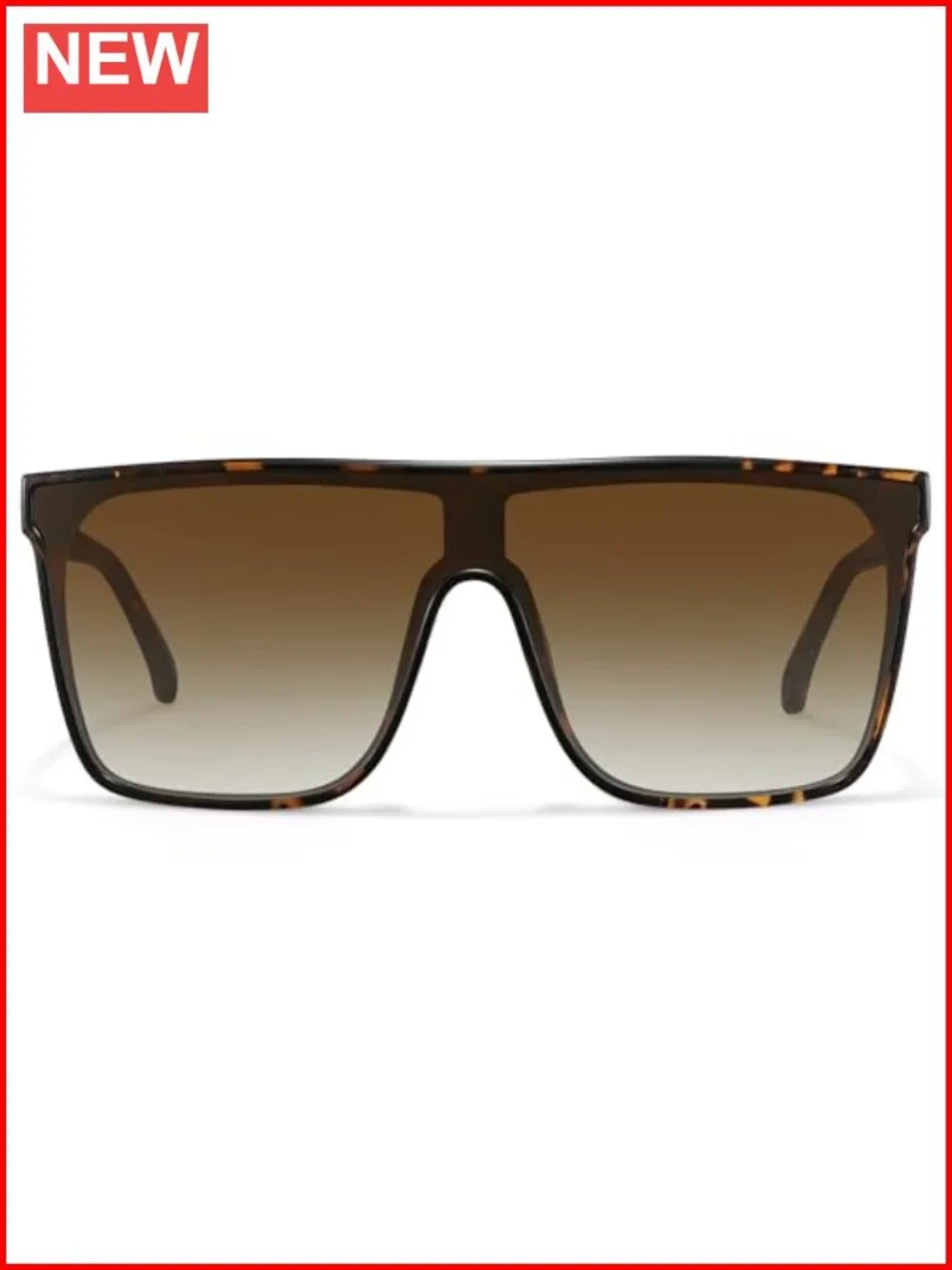 Oversized Square Sunglasses Retro Flat Top Shield UV Protection